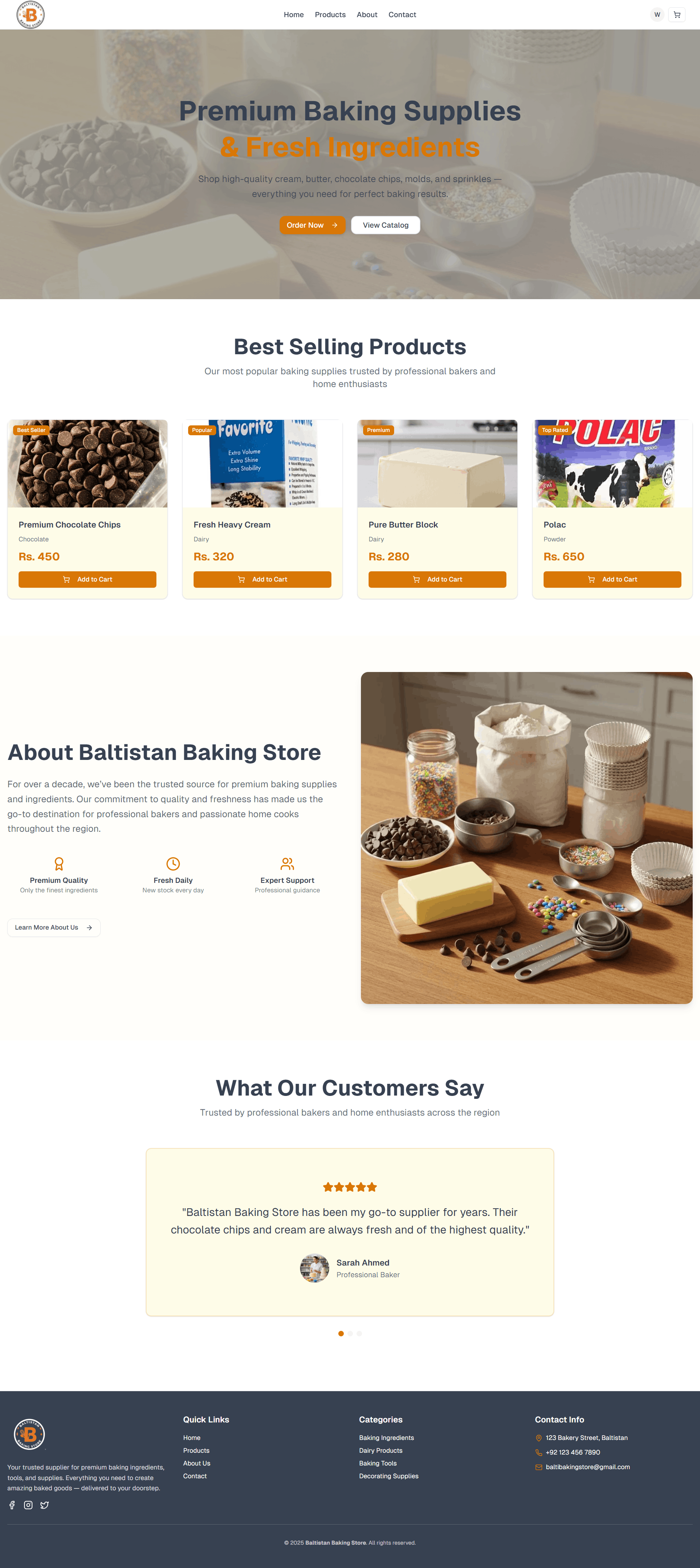 Screenshot of Baltistan Baking Store